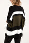 Stripe Colour Block Jumper | Olive