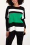 Green Colour Block Jumper