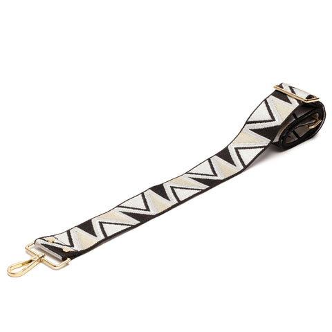 Elie Beaumont - Crossbody Strap - Black & White Abstract
